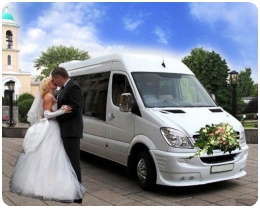Автобус и микроавтобус с водителем на свадьбу